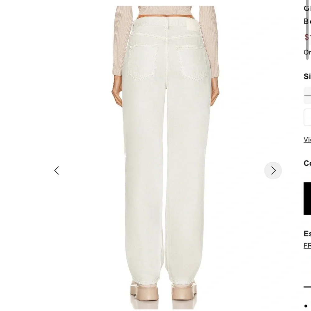 GRLFRND Bella Low Rise Boyfriend Jeans in White, Mojave Size 27 Retail $225 - Picture 11 of 11